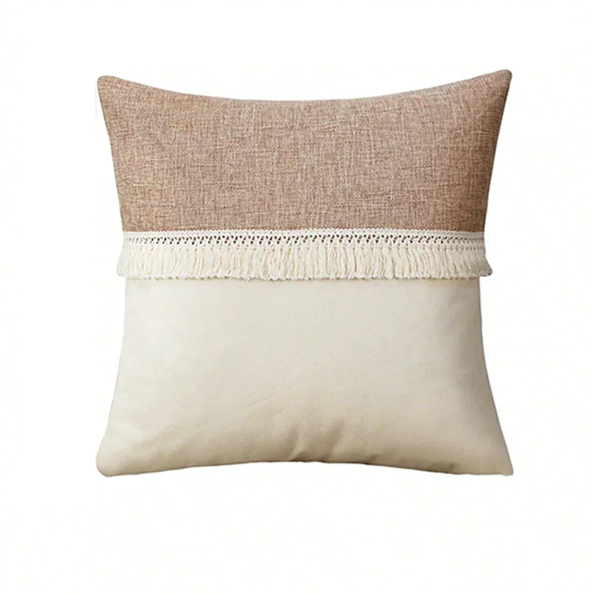 Beige Putetrekk med Geometrisk Mønster i Boho Stil – Dekorativ Sofa Putetrekk for Stue og Soverom, Koselig Hjem Deko