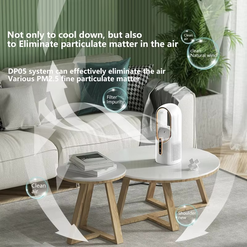 Skanto | Bærbar USB Elektrisk Bladeless Kjølevifte, Mini Skrivebords Air Conditioner
