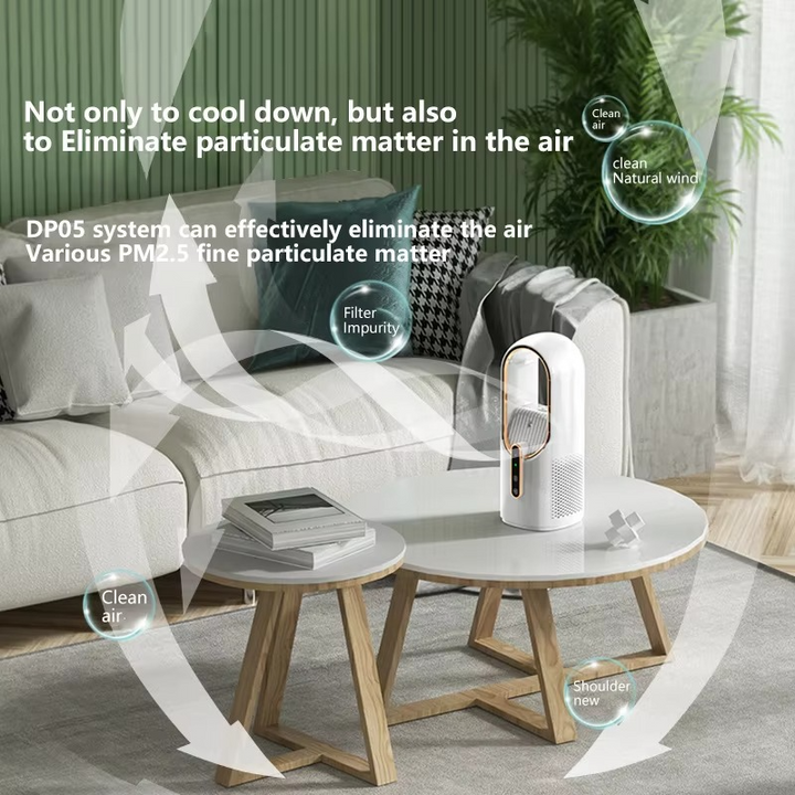 Skanto | Bærbar USB Elektrisk Bladeless Kjølevifte, Mini Skrivebords Air Conditioner