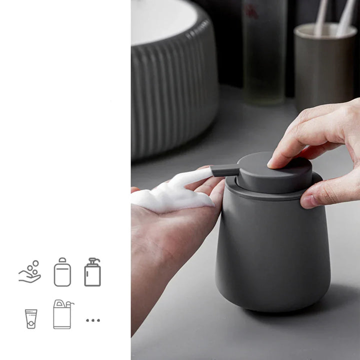 CeramiLux 300 ml Luksus Såpedispenser laget av Keramikk – for Såpe, Sjampo, Balsam eller Lotion Skanto