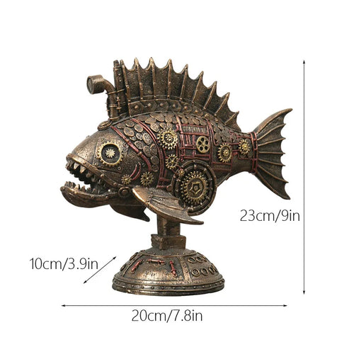 Skanto | Steampunk Mekanisk Blackfish Figurine