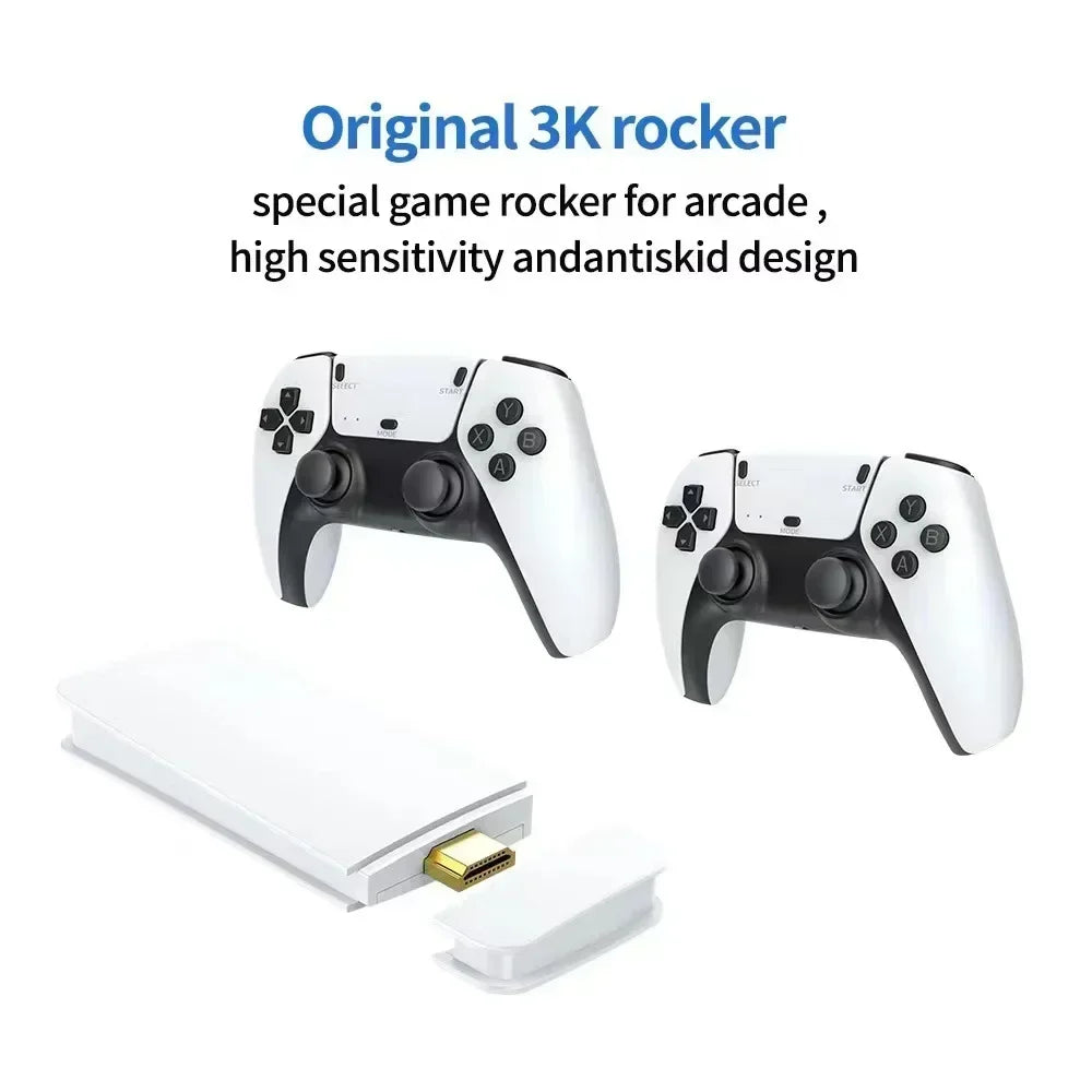 Mini Retro Spillkonsoll med 20 000 Klassiske Spill - 4K HD Utgang, Dobbelt Trådløse Kontrollere