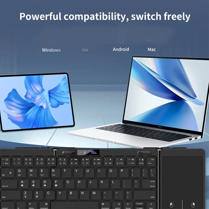 Skanto | Sammenleggbar RGB Trådløs Innebygd Touchpad Belyst Reise Tastatur
