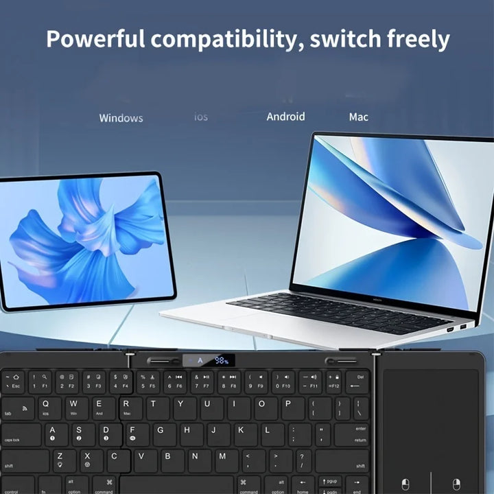 Skanto | Sammenleggbar RGB Trådløs Innebygd Touchpad Bakgrunnsbelyst Reisetastatur