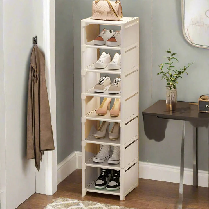 Platzsparendes Schuhregal mit Metallrahmen und 6/8 Ebenen – Liora