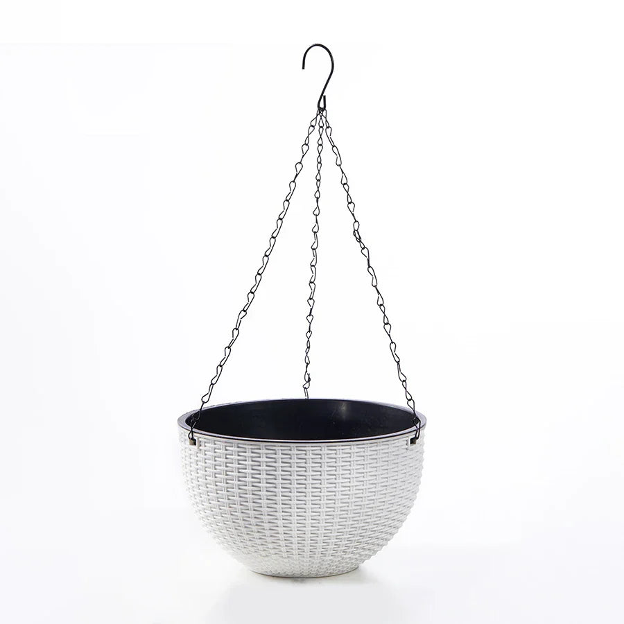 Norvo | Rattania Bloom Hengepotte | Europeisk Stil | Honningkake Mønster & Rattan Utseende | For Hage, Balkong & Innendørs