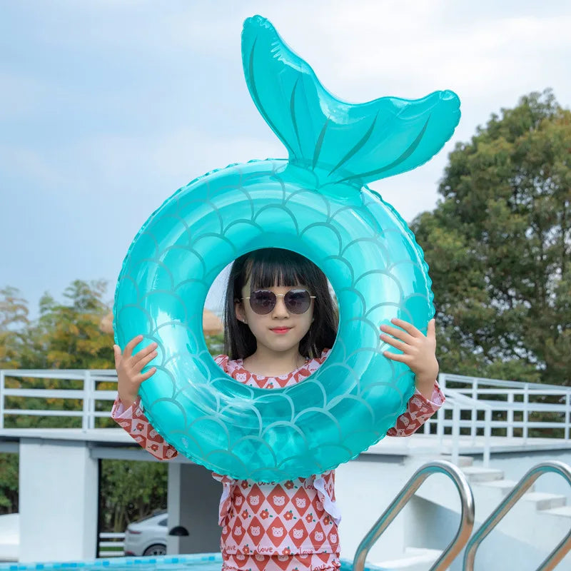 Norvo | MarinaFloat OppblåsbarSvømmeRing Havfrue med Ryggstøtte | For Barn, Tenåringer & Voksne | Bassengleketøy & Luftmadrass