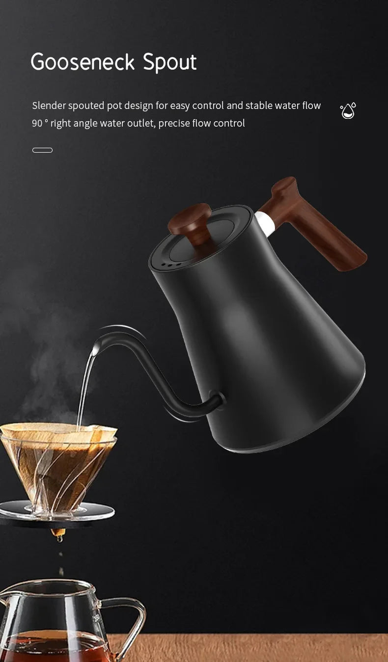 Skanto | 1200W Intelligent Elektrisk Vannkoker - Goose Neck Hånd Brygget Kaffe-kanne for Melkepulver & Presis Brygging