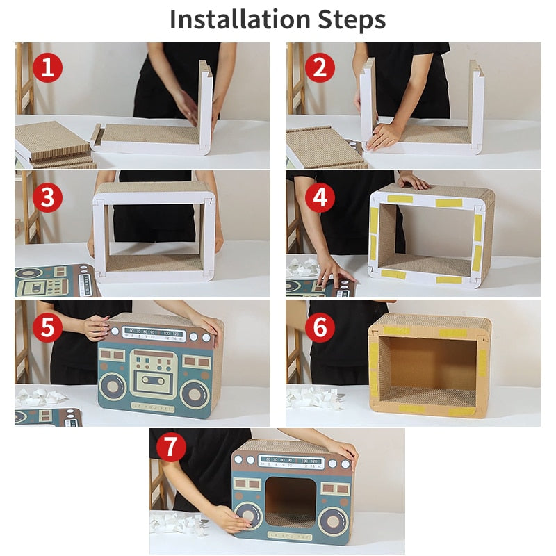 DIY Vintage Cat Scratching Board Bed | Skanto