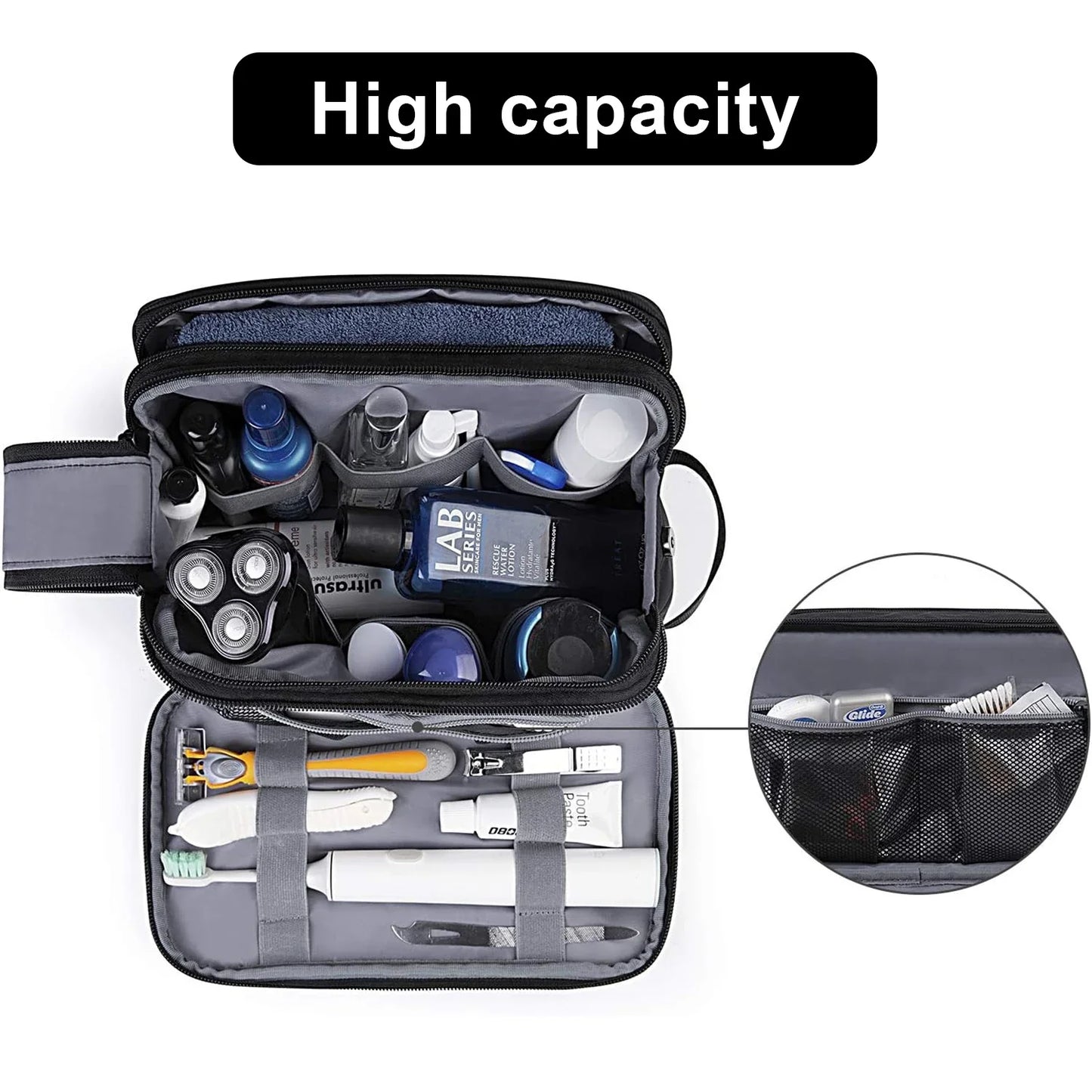 Norvo | Mannvaro Toalettveske Menn | Vannavstøtende Dopp Kit Organisator | Stort Volum & Fuktig Rom | For Reiser & Bad