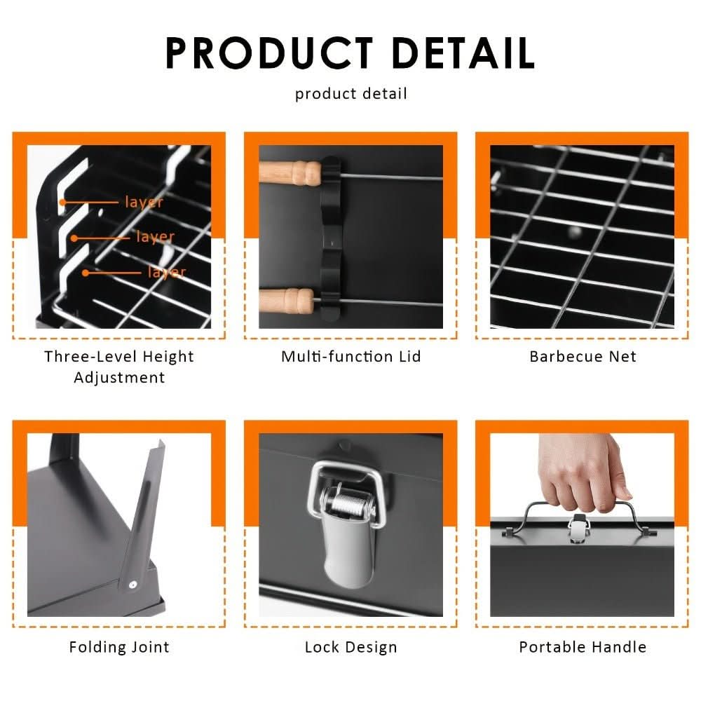 Skanto | Foldbar Stålgrill for Mobil BBQ & Spontan Grillmoro