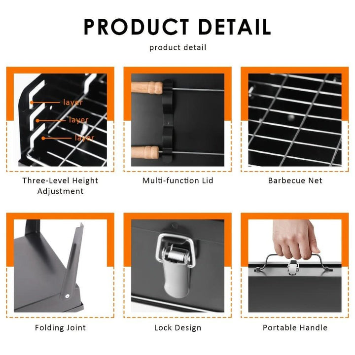 Skanto | Foldbar Stålgrill for Mobil BBQ & Spontan Grillmoro