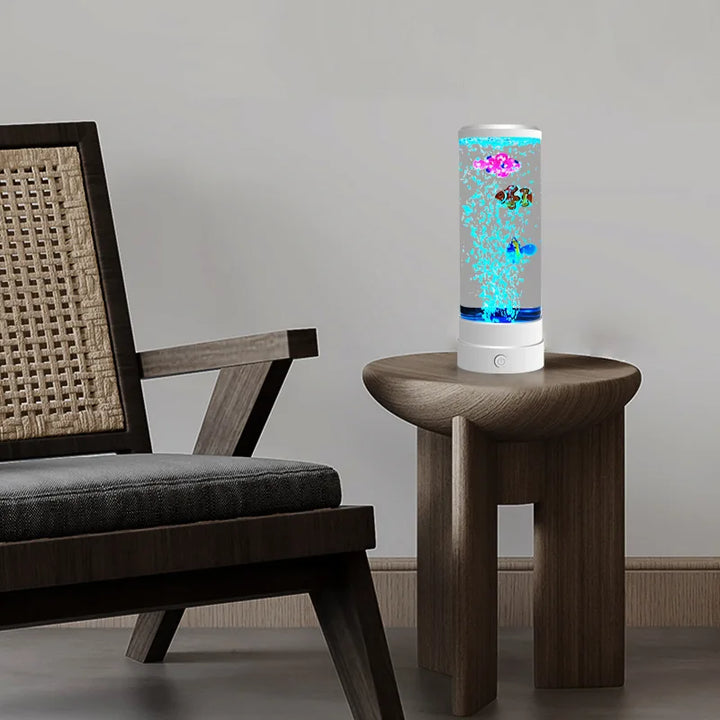 Skanto | Simulert LED Fargerik Stor Boble Fisk Lys Akvarium Tank Usb Natt Lys for Hjem Kontor Soverom Stue