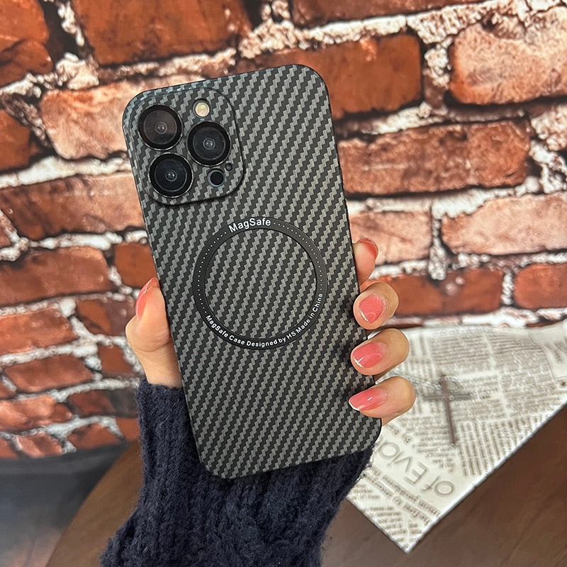 Skanto | Karbonfiber Magsafe Magnetisk iPhone Etui