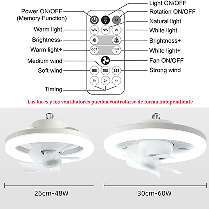 Skanto | 2 i 1 Svingbar Vifte LED Lampe