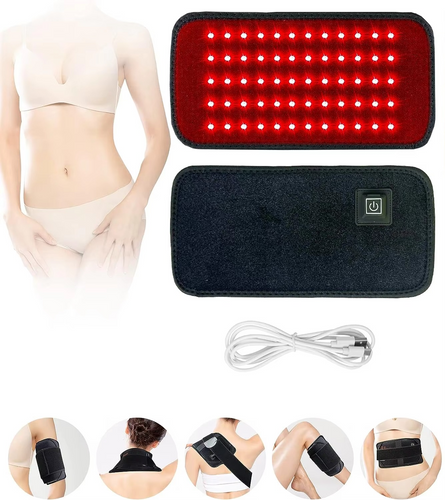 Skanto | Rød & Infrarød LED Slanking Belte med Varmebehandling - 60 Lysperler, 850nm & 660nm Bølgelengder