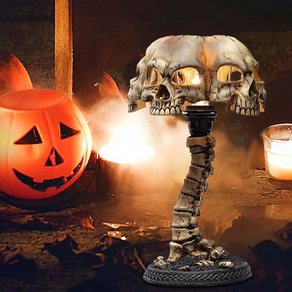 Skanto Luminøse Hodeskalle Nattlys Kreativ Harz Hodeskalle Bordlampe Hjem Kontor Dekor Desktop Ornament Skanto Fest Dekor