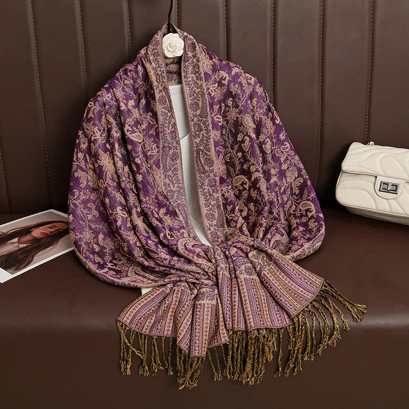 Skanto | Élégancea | Dame skjerf | Cashmere følelse | 70 × 190 cm | Luksus trykk & varm