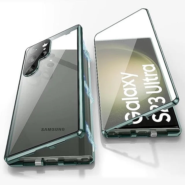 Norvo | Metall Aluminiumlegering 360-deksel med sikkerhetslukking for Samsung Galaxy S24-S23 Serie