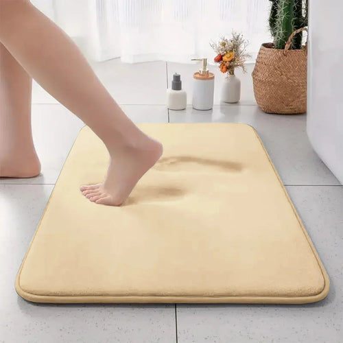 Skanto | Tykk ensfarget antiskli bade matte i fleece med absorberende kapasitet