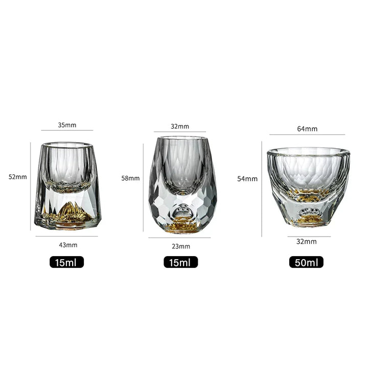 Skanto | Krystallglass Whiskey Glasser Bar Likør Sphere Kopper Sake og Shochu Double-Walled Tykk Bunner Liten Kapasitet Te Kopper