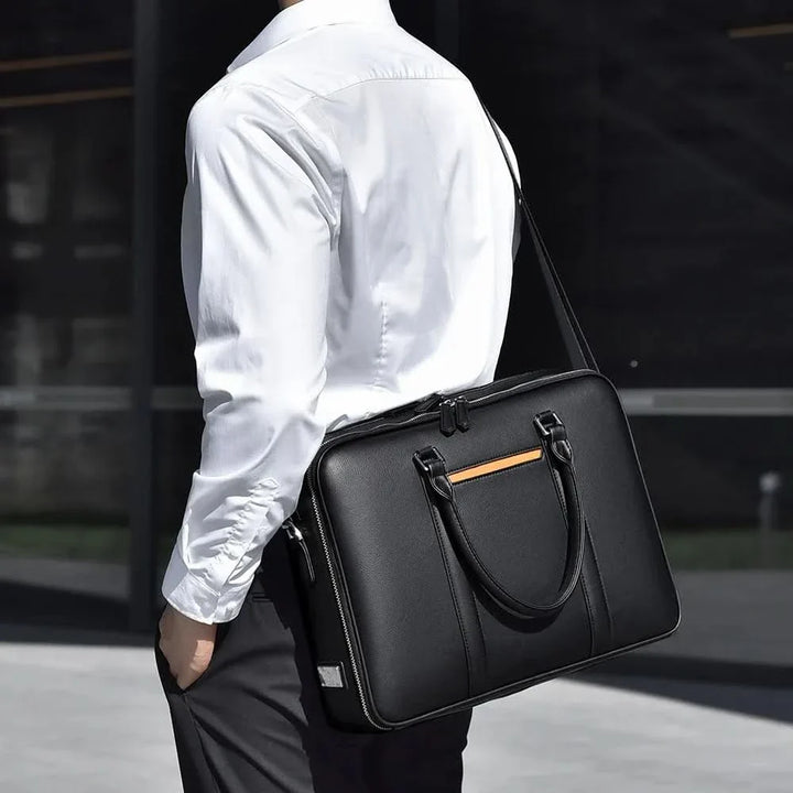Skanto | Manhattan Læder Forretnings Laptop Dokumentmappe Crossbody Håndtaske