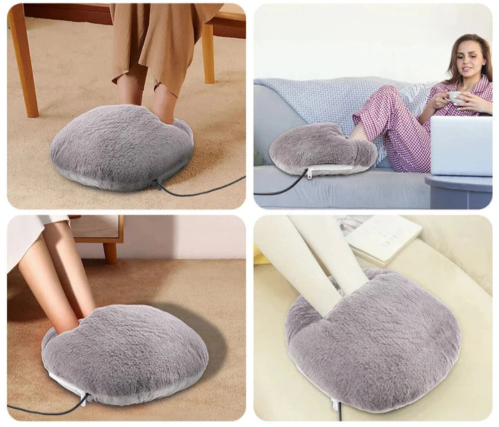 Fluffy oppvarmede fotvarmere | Koselig oppvarmet fotpute | Skanto
