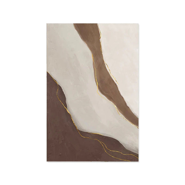 Modern Geometric Abstract Wall Art Prints Gray Beige Brown Canvas Paintings for Living Room Modern Home Interior Decor | Skanto