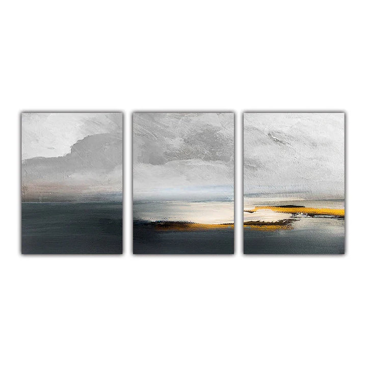 Sunset Lake Landscape Abstract Wall Art Fine Art Canvas Prints Pictures For Modern Apartment Living Room Home Office Art Decor | Skanto