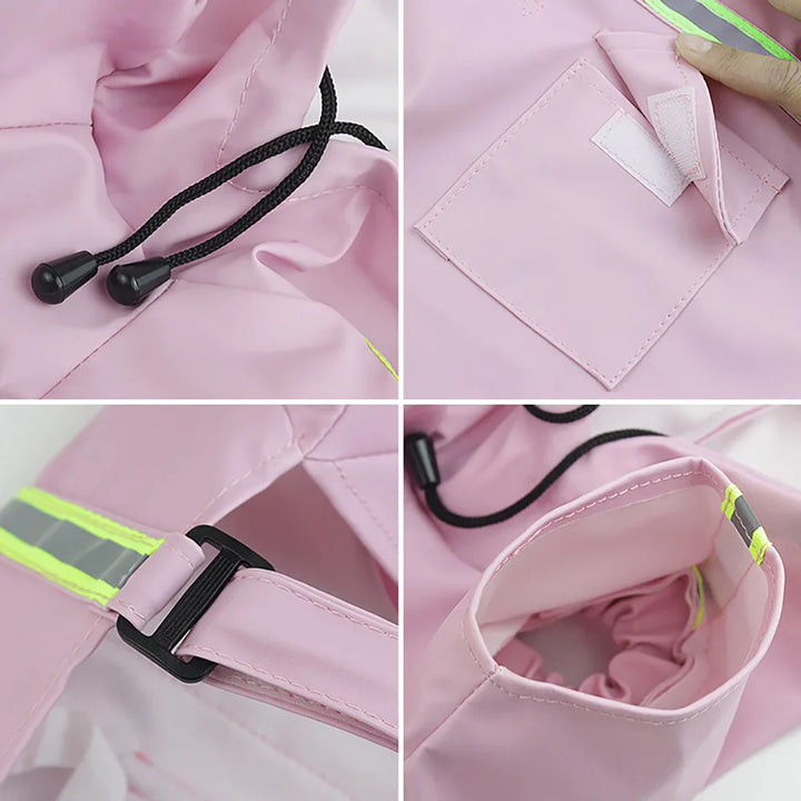 Vanntett hunderegnjakke med hette og refleksjoner Skanto