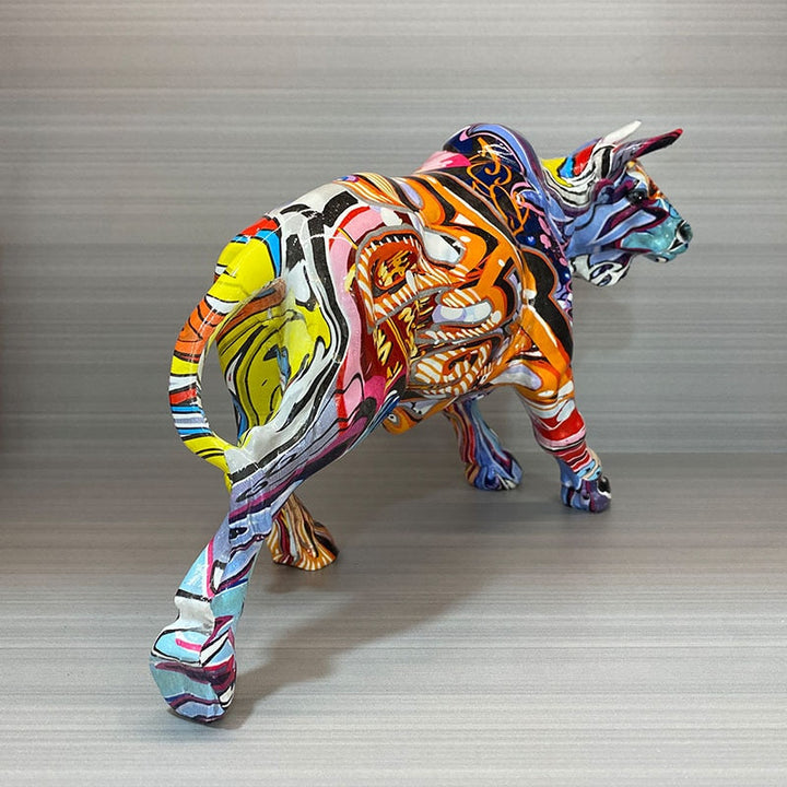 Skanto | Graffiti-Maling Harpiks Tyr Figur Home Stue Soverom Kontor Skrivebord Feng Shui Ornament Samling Statuetter