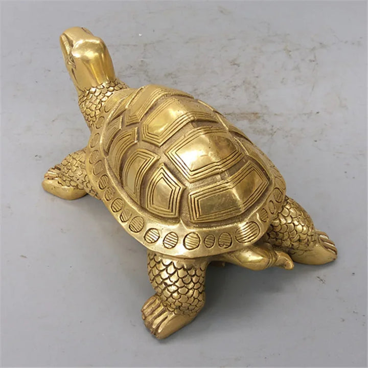 Skanto | Messing Feng Shui Skilpadde Statue Lykke Dyr Skulptur for Lang levetid Hjem Kontor Dekorasjon Figur Gave Studie Ornament