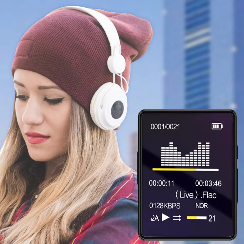 Skanto | Bærbar Bluetooth MP3-spiller med HiFi-stereo, Mini MP4 videovisning, LED-skjerm og stemmeopptak