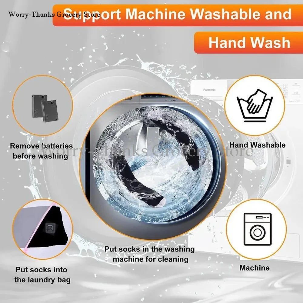 Norvo | HeatWear Oppladbare Sokker med Batteriboks | Elektriske Varme Sokker for Kvinne & Mann | Varme Sokker for Skiing, Vandring & Utendørs