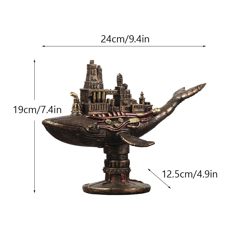Skanto | Steampunk Blekkulf Mekanisk Reisende Figurer Hjemmedekorasjoner