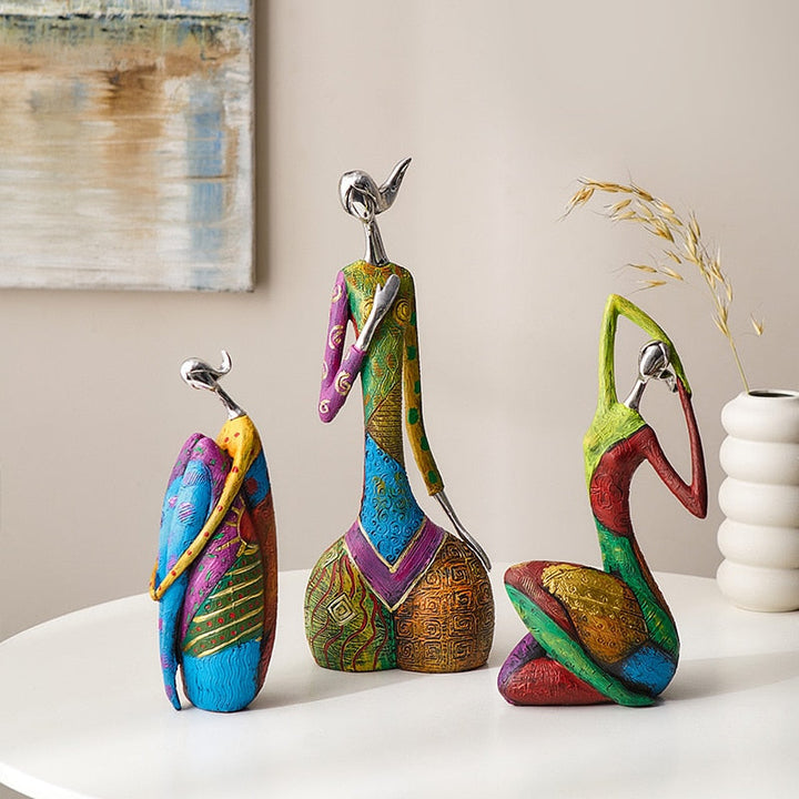 Skanto | Ins Abstrakt Kunst Kvinne Skulptur Figurer For Interiør Harpiks Statuett Farge Moderne Hjem Decor Dekorative Figurer Gaver