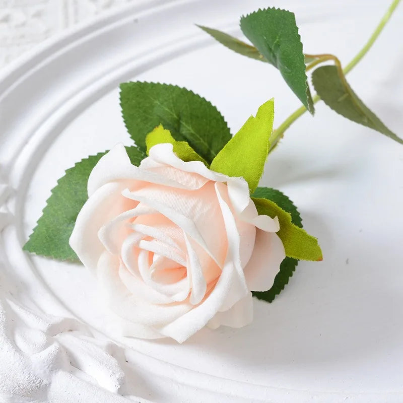 Norvo | 20 stykker Realistisk Fløyels Silke Rose Bukett