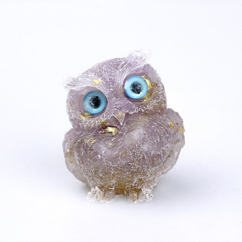 Skanto | Naturlig Krystall Ugle Figur: Håndlaget Samlerobjekt