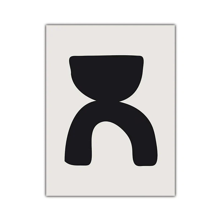 Minimalist Abstract Primitive Symbols Wall Art Fine Art Canvas Prints Black White Pictures for Modern Apartment Living Room Home Decor | Skanto