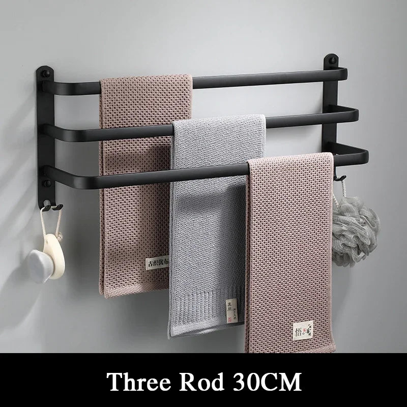 Fester Håndkleholder - Svart Aluminium | Skruefeste Skanto