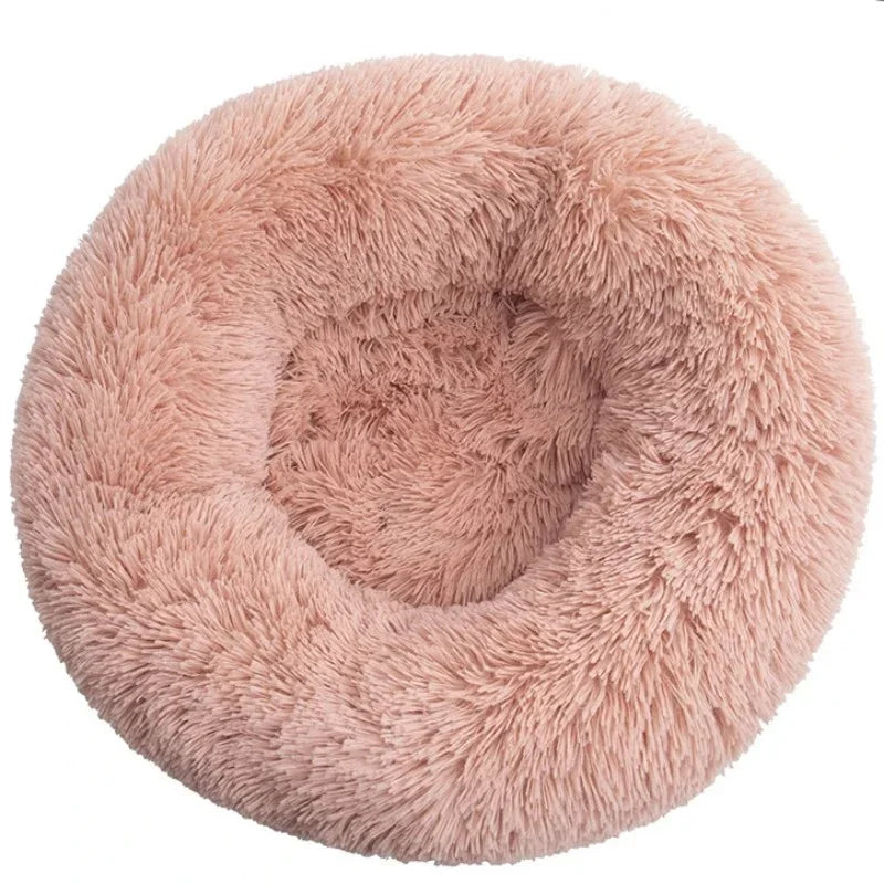 Skanto | CozyNest Plysj Rundt Katteseng – Vaskbar & Rutsjebeskyttende