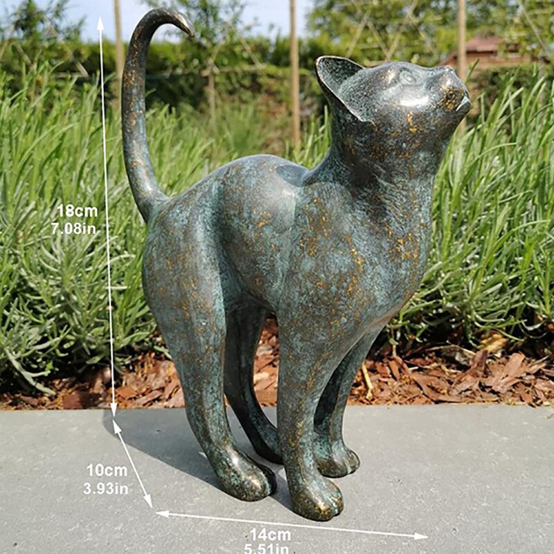 Norvo | Fortryllende Hage Katt Statuer - Purr-fect Harpiks Dekorasjon