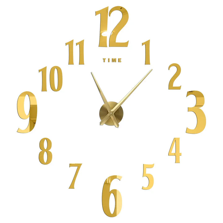 Large DIY 3D Mirror Acrylic Wall Clock for Kitchen, Dining Room, Living Room | Skanto