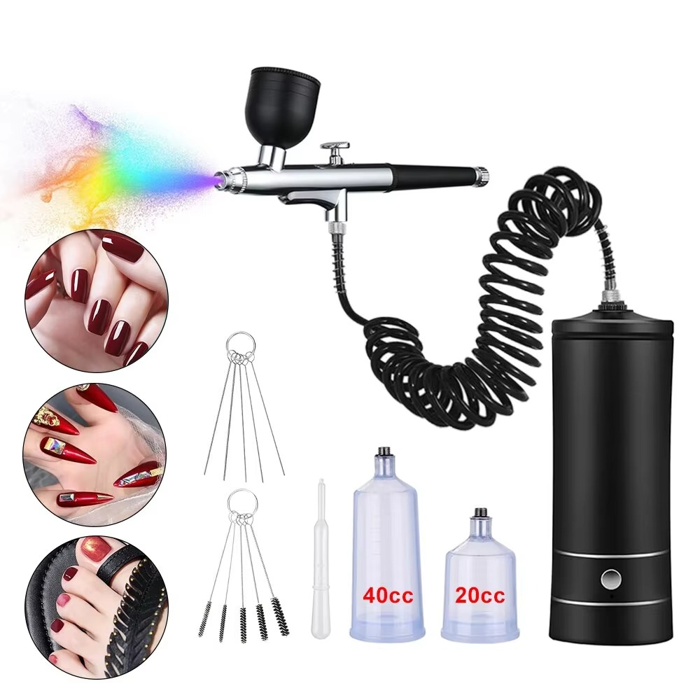Skanto | Høytrykk Bærbar Nano Airbrush - Elektrisk Oksygen Spraypistol for Skjønnhet, Kunst & Håndverk