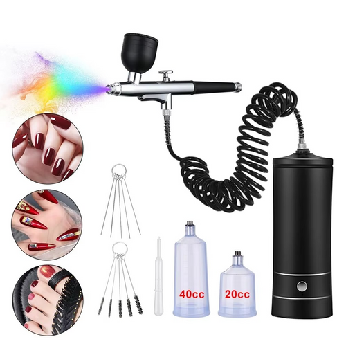 Skanto | Høytrykk Bærbar Nano Airbrush - Elektrisk Oksygen Spraypistol for Skjønnhet, Kunst & Håndverk