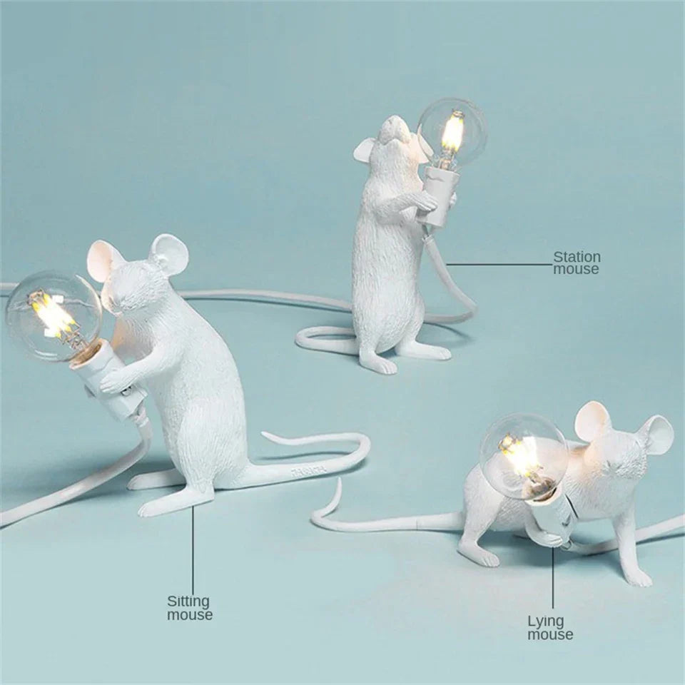 Skanto | Moderne LED Dyre Bordlamper: Har resin, Katt, og Ekorn Nattlys