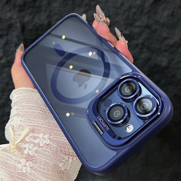 Skanto | Magnetisk Sjokkbestandig Magsafe Mobildeksel Stativ Glass Linsebeskytter Deksel