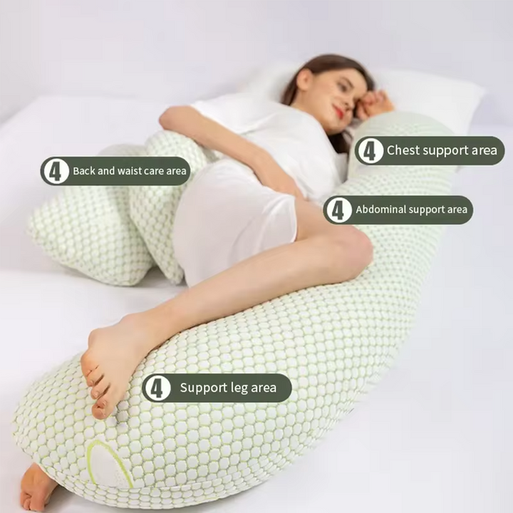 Skanto | ComfyMama U-formet graviditetspude – Full kroppsstøtte & vaskbar trekk