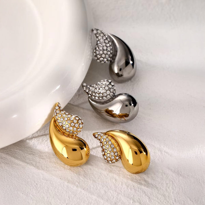 Skanto | 18k diamantbelagte doble dråpeøredobber