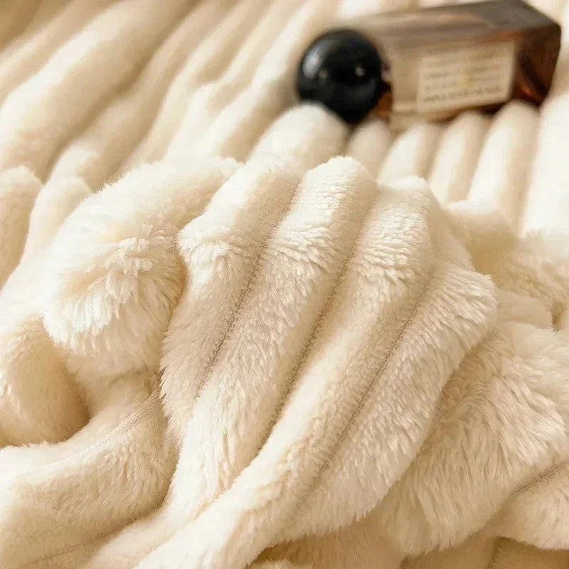 Norvo | Kosefilt BunnySoft | Ekstra tykk og varm | Korallfløyel | Dobbelsidig myk